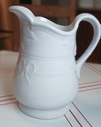 Pitcher Is A White Ironstone Water Jug By J    G  Meakin  pearl China 