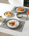 Dinnerware Set 12 Pcs Service For 4 Porcelain Plates Bowls Lightgray Sweejar