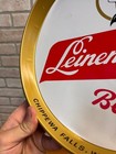 Vintage Jacob Leinenkugel Brewing Co  Metal Beer Advertising Round Tray Indian M