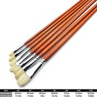 Professional Hog Bristle Filbert Oil Paint Brushes Set  7pcs Long Brown 