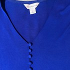 Liz Claiborne Women s Royal Blue Long Sleeve Button V-neck Blouse Size M