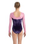Gk Elite Vtg Foiled Starburst Velvet Logo Leotard Princess Pink Purple Size Axs