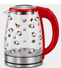 Hello Kitty 1 8l Glass Cordless Electric Kettle Red clear 1100w Led Auto