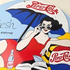 Vintage Pepsi Porcelain Sign - Bottles Beach Beverage Drink Cola Soda Fountain