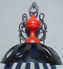 Antique Vtg Parlor Stove Finial Top Topper  Lid Cast Iron Base Repaint Read