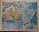1957 Map   Southwest Pacific - Australia  Fiji  New Zealand  Tasmania  Guinea