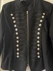 Orchid Bloom Woman   s Black Military Jacket Size 12