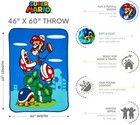 Franco Super Mario Kids Fleece Throw Blanket 46  X 60   Nintendo
