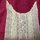 French Antique Lace Placket 50x20cm Embroidered Tulle Edge Used