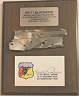 Rare  Sr-71 Blackbird Crash Survivor Signed On Lg Fragment Display-w provenance