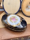 Limoges Castel France Cobalt Blue Porcelain Trinket Box 22k Gold Romantic Scene