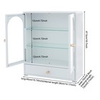 Display Cabinet 18 7  Tall Storage Cabinet With Drawer  White Curio With Glass