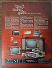 Vintage Zenith Television Print Ad From A 1961 Life Magazine Free Shipping  