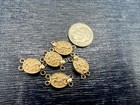 5 Pcs Vtg 2 Strand Pinch Clasps Gold Vermeil Sterling Silver Oval 9x12mm Lot