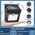 4 Packs Solar Outdoor Lights Wireless Motion Sensor Waterproof Security Lamp 