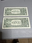 Rare Lot Of 2  1 Dollar Notes Error Wet Ink Note Serial K08057774b   K08057775b