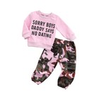 Toddler Kids Baby Girl Letter Print Top Pants Camo Outfits Set Clothes Tracksuit