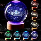3d Crystal Ball Jellyfish Galaxy Globe Table Lamp Usb Led Night Light Decor Gift