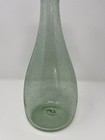 Unique Hand-blown Studio Art Glass Bottle Green Trapped Bubbles Signed 11 