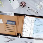 Zippered 7 Ring Business Checkbook Binder Portfolio For 3-on-a-page Business