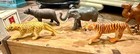 Vintage Solid Rubber Animal Figure Lot 8 Pcs Tiger Gorilla Elephant Lion