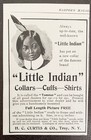 Little Indian Brand Collars cuffs shirts H c curtis co Troy ny Vtg 1901 Print Ad