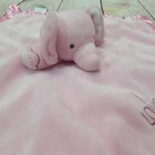 Stepping Stones Plush Elephant Baby Lovey Security Blanket Pink Satin Trim 13 