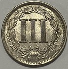 1866 Au - Us Three Cent Nickel 3c - Exact Coin Imaged  3c75