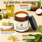 Beef Tallow For Skin   Face  Organic Grass Fed Beef Tallow Balm  Unscented Natur