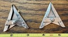 2 Vintage Western Collar Tips Silver gold Tone Square Dancer Screw Back Pair