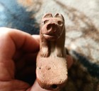 Bear Effigy Platform Tobacco Pipe Red Catlinite W  Butler Coa Prebble Co  Ohio 