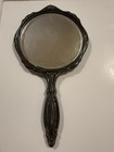 Vintage Hand Held Mirror Silver Tone Vanity Decor Ornate