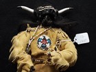 Native American Beaded Leather Doll  Apple Head Medicine Man    Sb-0226 09087