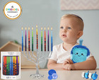 Dripless Multicolored Striped Tapered Hanukkah Candles  single-pack 