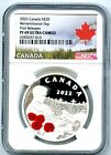 2022  20 Canada Silver Proof Ngc Pf69 Remembrance Day Poppy First Releases