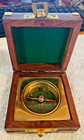 Vintage Compass In Hard Wood Chest W Anchors Brass Decorativel Chest  Walnut 