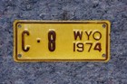 1974 Wyoming County Motorcycle License Plate Low   8