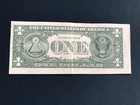 2021   1  one Dollar   Fancy Serial Number - Off Center Mis Cut Error Note