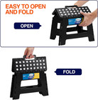 Folding Step Stool 9  For Adults Kids  Non-slip Plastic Stool W  Handle Black