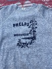 Vintage Sweatshirt Phelps Wisconsin Deer Trees Gray