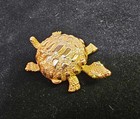 Helena Rubenstein  Vtg Turtle Solid Perfume Holder Compact Goldtone- A9