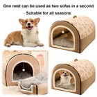Pet Dog House Kennel Soft Igloo Beds Cave Cat Puppy Bed Doggy Warm Cushion Fold
