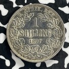 1897 South Africa 1 Shilling Lot c3702 Silver  Nice Detail  Old Cleaning