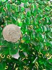 5oz  300  Vintage India Glass Green Hearts Charms Pendants Beads Jewelry Making