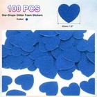 100pcs  Glitter Foam Stickers 1 8  Self-adhesive Heart-shape Stickers Blue