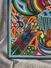 Huichol Yarn Painting Original Signed With Story Vibrant Colors 24x24 Inches