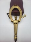 Vtg  solid Brass Door Knocker 7  Horseshoe Equestrian Original Box Mounting Screw