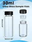 30ml Clear Small Glass Vials With Screw Caps For Essential Oil  10 Pcs