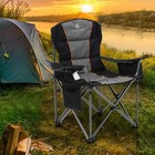 2 Piece Portable Camping Chair Heavy Duty Outdoor Folding Chairs With Cup Holder