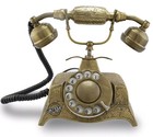Vintage Telephone Rotary Dial Phone Victorian Brass Office Retro Home Decor 